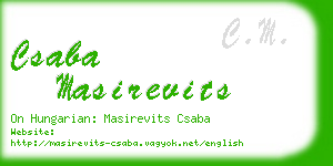 csaba masirevits business card